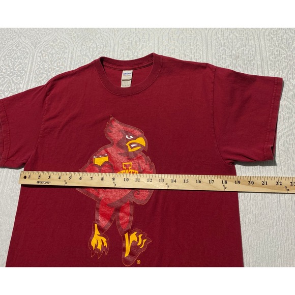 Iowa State Cyclones Cardinal Mascot T Shirt Gildan Heavy Cotton Mens Medium - Picture 7 of 7